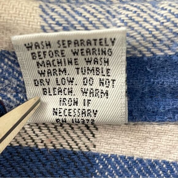 Vintage 90s Dakota Plaid Heavyweight Flannel Shirt Long Sleeve Blue Size XL Tall - Picture 6 of 16